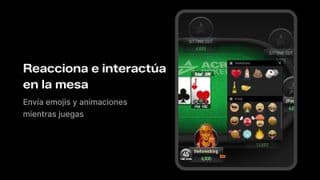 Mesa de ACR Poker con emojis y reacciones
