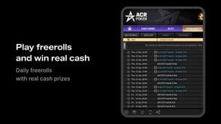ACR Poker freeroll tournaments with real money prizes list
