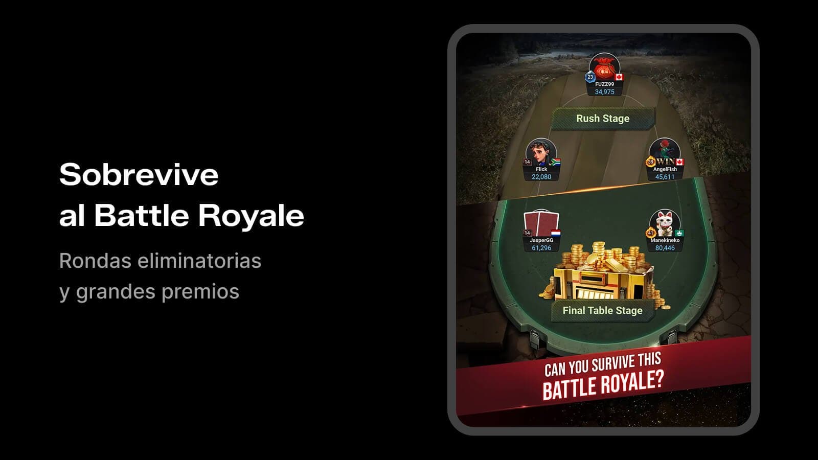 Battle Royale de GGPoker con rondas eliminatorias