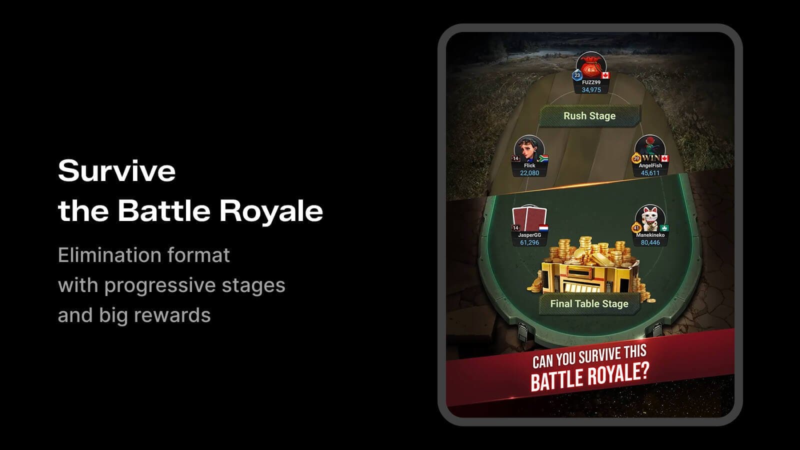 GGPoker battle royale poker with elimination stages