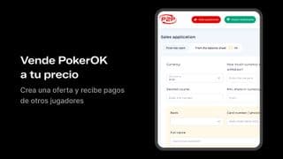 Página de creación de una orden de venta de PokerOK en P2Pobmen